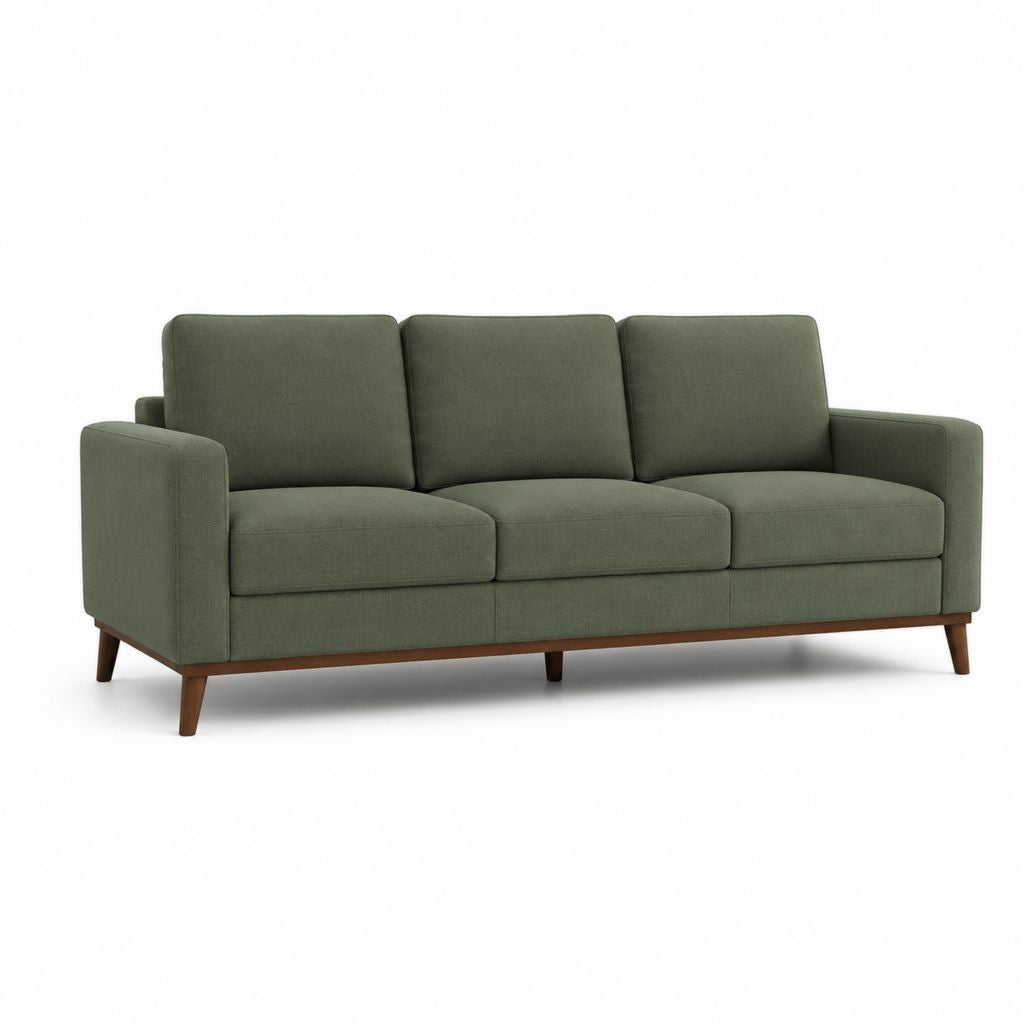 3-Sitzer Sofa Olivgrün Polyester Rechteckig 210 x 90 x 85 cm