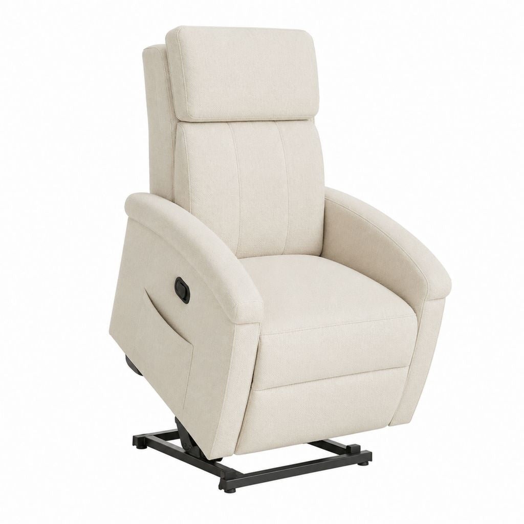 Relaxsessel mit Liegefunktion Creme Polyester 86 x 93 x 106 cm