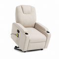 Elektrischer Aufstehsessel Relaxsessel Beige Polyester mit Liegefunktion und Getränkehaltern 105 x 89 x 93 cm