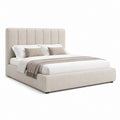 Stauraumbett Polsterbett Beige Polyester Bouclé 180 x 200 cm