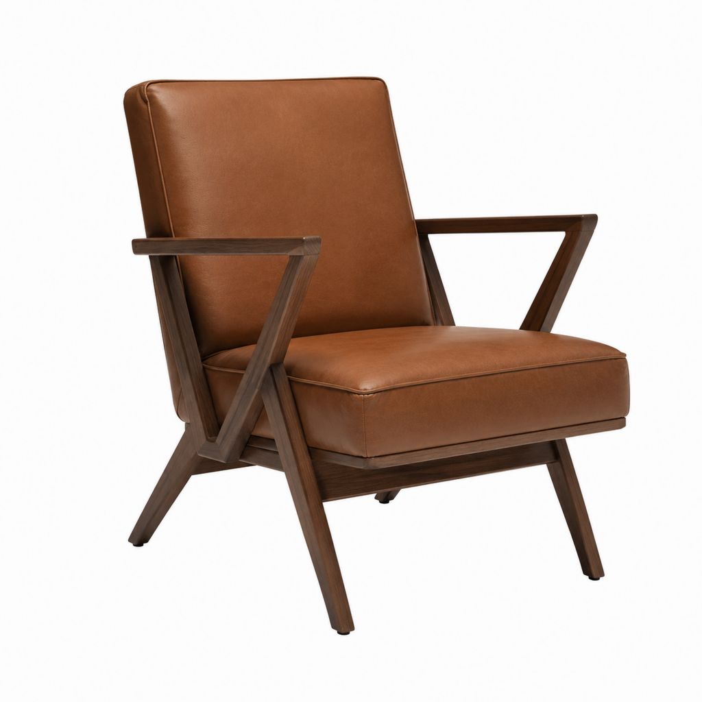 Loungesessel Braun mit PU-Kunstleder und Massivholzgestell 70 x 80 x 92 cm
