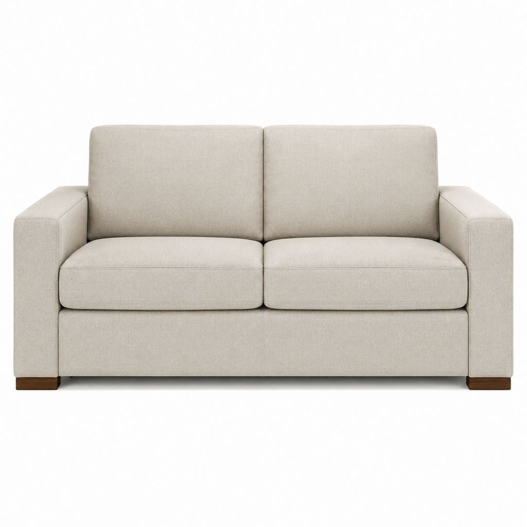 2-Sitzer Sofa Beige Polyester Rechteckig 160 x 90 x 85 cm